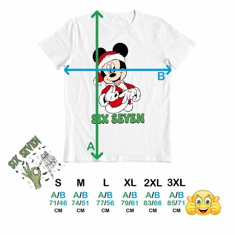 Fashion, accesorii si bijuterii - Barbati - Imbracaminte - Tricouri si bluze barbati - Tricou Barbati Six Seven Mickey Mouse Craciun Donald Duck, alb, marime 2XL - Infinity.ro