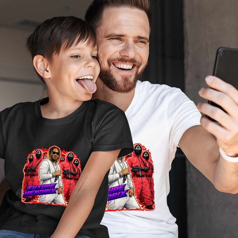 Fashion, accesorii si bijuterii - Barbati - Imbracaminte - Tricouri si bluze barbati - Tricou Barbati Future Squid Game Rapper, negru, marime S - Infinity.ro