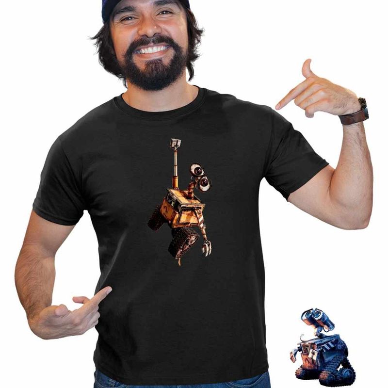 Fashion, accesorii si bijuterii - Barbati - Imbracaminte - Tricouri si bluze barbati - Tricou Barbati Wall-E Agatat Greiere Viitor SF Robotel Reciclare, negru, marime 2XL - Infinity.ro