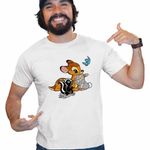 Fashion, accesorii si bijuterii - Barbati - Imbracaminte - Tricouri si bluze barbati - Tricou Barbati Bambi Thumper Flower Natura Sconcs, alb, marime L - Infinity.ro