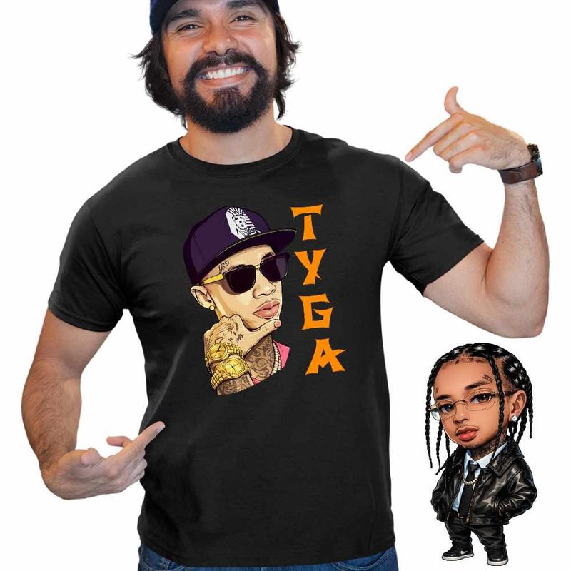 Fashion, accesorii si bijuterii - Barbati - Imbracaminte - Tricouri si bluze barbati - Tricou Barbati Tyga Ayy Macarena, negru, marime M - Infinity.ro