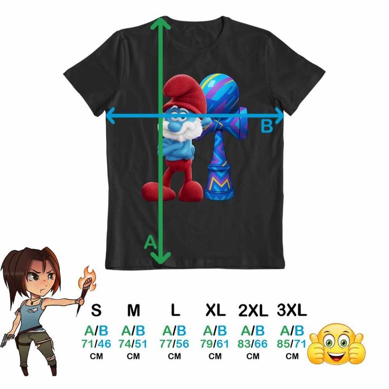 Fashion, accesorii si bijuterii - Barbati - Imbracaminte - Tricouri si bluze barbati - Tricou Barbati Kendama Papa Strumf Smurf Gargamel, negru, marime M - Infinity.ro