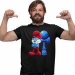 Fashion, accesorii si bijuterii - Barbati - Imbracaminte - Tricouri si bluze barbati - Tricou Barbati Kendama Papa Strumf Smurf Gargamel, negru, marime M - Infinity.ro
