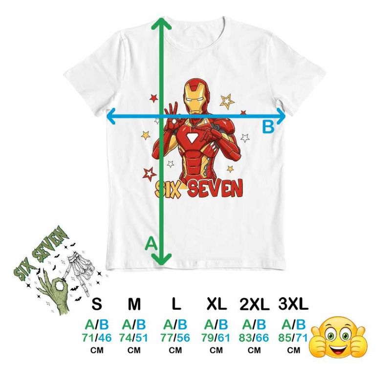 Fashion, accesorii si bijuterii - Barbati - Imbracaminte - Tricouri si bluze barbati - Tricou Barbati Six Seven Iron Man 67 Marvel Superhero, alb, marime 2XL - Infinity.ro