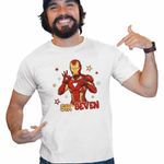 Fashion, accesorii si bijuterii - Barbati - Imbracaminte - Tricouri si bluze barbati - Tricou Barbati Six Seven Iron Man 67 Marvel Superhero, alb, marime 2XL - Infinity.ro