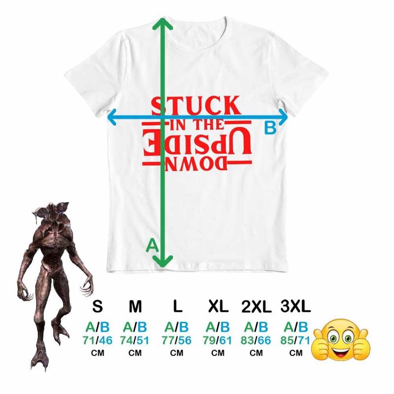 Fashion, accesorii si bijuterii - Barbati - Imbracaminte - Tricouri si bluze barbati - Tricou Barbati Stranger Things Stuck in the Upside Down, alb, marime XL - Infinity.ro