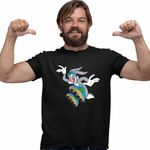 Fashion, accesorii si bijuterii - Barbati - Imbracaminte - Tricouri si bluze barbati - Tricou Barbati Bugs Bunny Role, negru, marime M - Infinity.ro