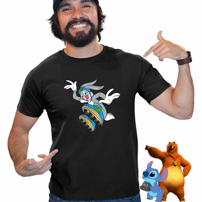 Fashion, accesorii si bijuterii - Barbati - Imbracaminte - Tricouri si bluze barbati - Tricou Barbati Bugs Bunny Role, negru, marime M - Infinity.ro