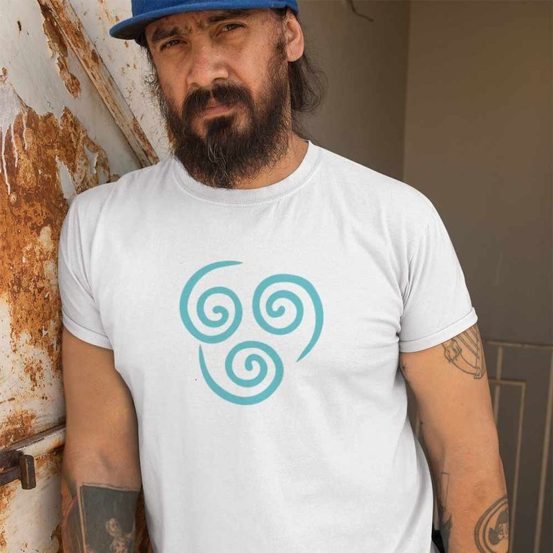 Fashion, accesorii si bijuterii - Barbati - Imbracaminte - Tricouri si bluze barbati - Tricou Barbati Avatar Airbender Element Simbol Maestru al Aerului, alb, marime M - Infinity.ro
