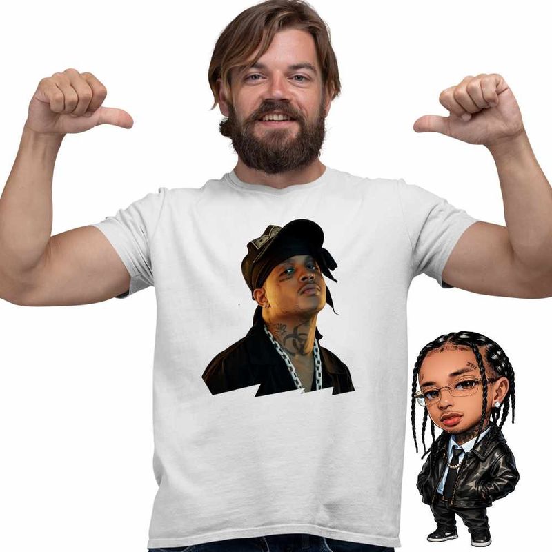 Fashion, accesorii si bijuterii - Barbati - Imbracaminte - Tricouri si bluze barbati - Tricou Barbati Ski Mask Slump God Rap Vibe, alb, marime M - Infinity.ro