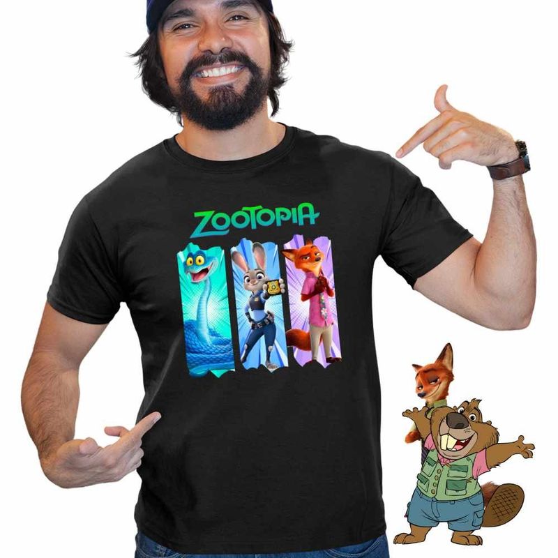 Fashion, accesorii si bijuterii - Barbati - Imbracaminte - Tricouri si bluze barbati - Tricou Barbati Zootopia Dream Team Zootropolis Politisti, negru, marime XL - Infinity.ro