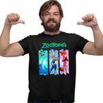 Fashion, accesorii si bijuterii - Barbati - Imbracaminte - Tricouri si bluze barbati - Tricou Barbati Zootopia Dream Team Zootropolis Politisti, negru, marime XL - Infinity.ro