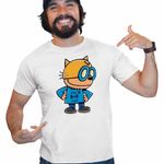 Fashion, accesorii si bijuterii - Barbati - Imbracaminte - Tricouri si bluze barbati - Tricou Barbati Dog Man Bad Cat Capitan Chilot Dogman, alb, marime L - Infinity.ro