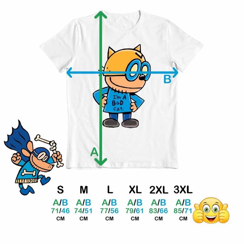 Fashion, accesorii si bijuterii - Barbati - Imbracaminte - Tricouri si bluze barbati - Tricou Barbati Dog Man Bad Cat Capitan Chilot Dogman, alb, marime L - Infinity.ro