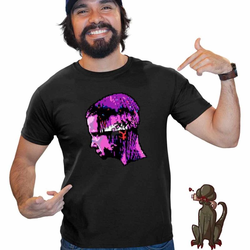 Fashion, accesorii si bijuterii - Barbati - Imbracaminte - Tricouri si bluze barbati - Tricou Barbati Stranger Things Pixel Art Jane Eleven, negru, marime L - Infinity.ro