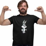 Fashion, accesorii si bijuterii - Barbati - Imbracaminte - Tricouri si bluze barbati - Tricou Barbati Bugs Bunny Bebelus, negru, marime L - Infinity.ro
