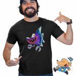 Fashion, accesorii si bijuterii - Barbati - Imbracaminte - Tricouri si bluze barbati - Tricou Barbati Dog Man Flippy The Fish Pestele, negru, marime 3XL - Infinity.ro