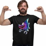 Fashion, accesorii si bijuterii - Barbati - Imbracaminte - Tricouri si bluze barbati - Tricou Barbati Dog Man Flippy The Fish Pestele, negru, marime 3XL - Infinity.ro