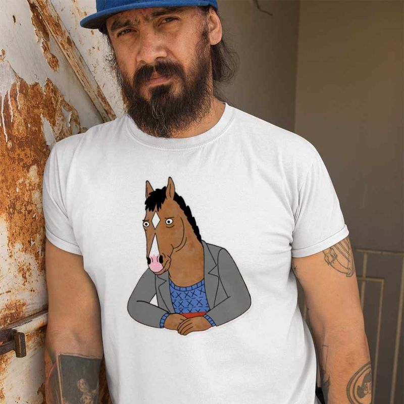 Fashion, accesorii si bijuterii - Barbati - Imbracaminte - Tricouri si bluze barbati - Tricou Barbati BoJack Horseman Desene Animate, alb, marime 3XL - Infinity.ro