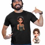 Fashion, accesorii si bijuterii - Barbati - Imbracaminte - Tricouri si bluze barbati - Tricou Barbati Tomb Raider Aventuri Lara Croft Militar Camuflaj, negru, marime 3XL - Infinity.ro