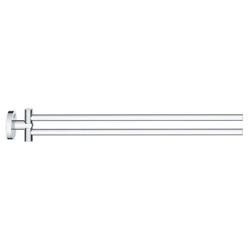 Casa si Gradina - Sanitare - Suporturi si accesorii baie - Suporturi baie - Bara prosop Grohe 41183000, 439 mm, 61 mm, 2 orificii instalare, 2 rafturi, pivotanta, pe perete, Crom - Infinity.ro