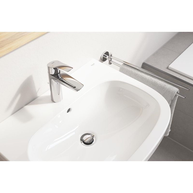 Casa si Gradina - Sanitare - Suporturi si accesorii baie - Suporturi baie - Bara prosop Grohe 41183000, 439 mm, 61 mm, 2 orificii instalare, 2 rafturi, pivotanta, pe perete, Crom - Infinity.ro