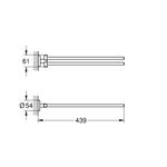 Casa si Gradina - Sanitare - Suporturi si accesorii baie - Suporturi baie - Bara prosop Grohe 41183000, 439 mm, 61 mm, 2 orificii instalare, 2 rafturi, pivotanta, pe perete, Crom - Infinity.ro
