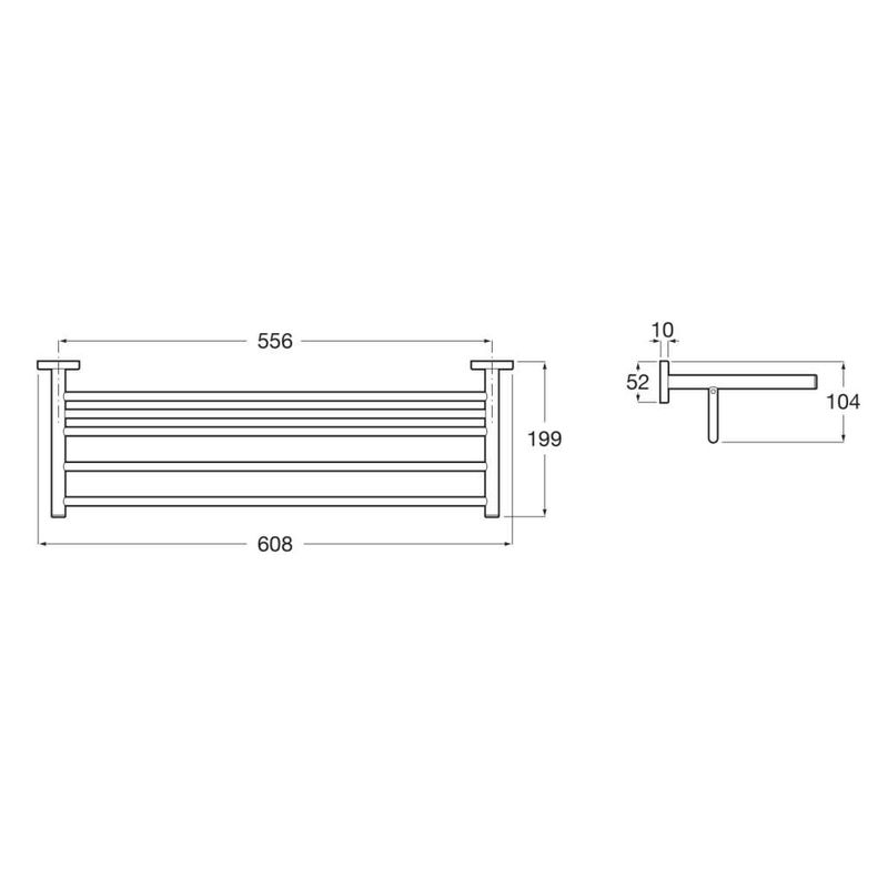 Casa si Gradina - Sanitare - Suporturi si accesorii baie - Suporturi baie - Suport prosop baie Roca A817887C00, 608 mm, 199 mm, 2 orificii instalare, 5 rafturi, pe perete, Crom - Infinity.ro