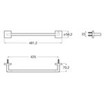 Casa si Gradina - Sanitare - Suporturi si accesorii baie - Suporturi baie - Bara prosop Roca A817606C40, 481 mm, 70 mm, 2 orificii instalare, 1 rafturi, pe perete, metal, Negru - Infinity.ro