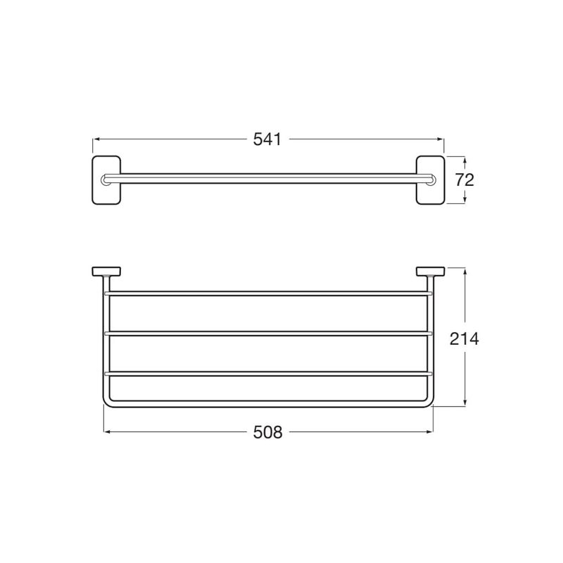 Casa si Gradina - Sanitare - Suporturi si accesorii baie - Suporturi baie - Suport prosop Roca A817729NB0, 541 mm, 214 mm, 2 orificii instalare, 4 rafturi, pe perete, metal, Negru - Infinity.ro