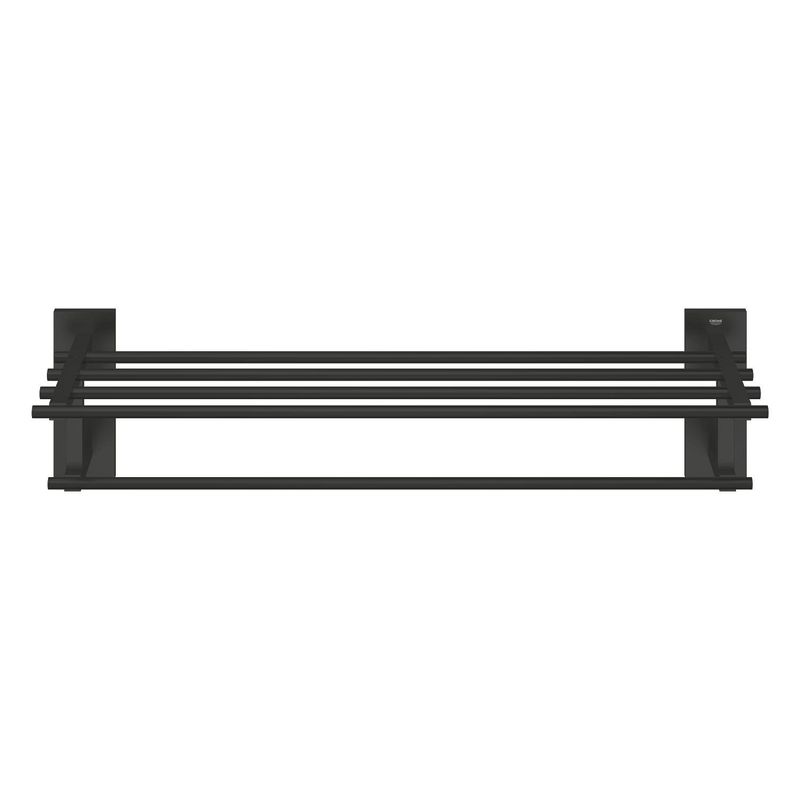 Casa si Gradina - Sanitare - Suporturi si accesorii baie - Suporturi baie - Suport prosop Grohe 410992430, 600 mm, 210 mm, 4 orificii instalare, 5 rafturi, pe perete, metal, Negru - Infinity.ro