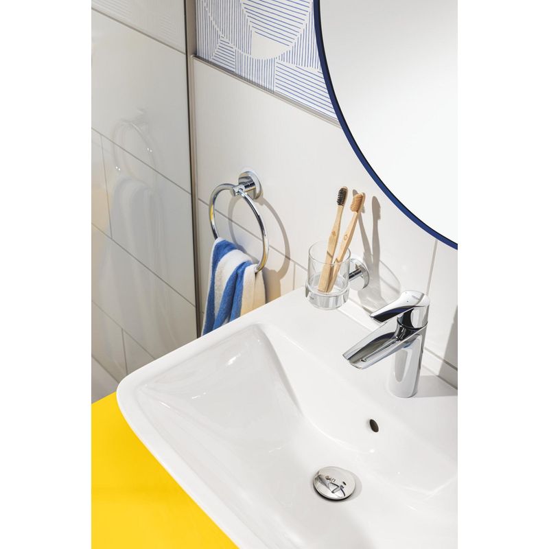 Casa si Gradina - Sanitare - Suporturi si accesorii baie - Suporturi baie - Inel prosop Grohe 41174000, 200 mm, 1 rafturi, 2 orificii instalare, pivotanta, pe perete, metal, Crom - Infinity.ro