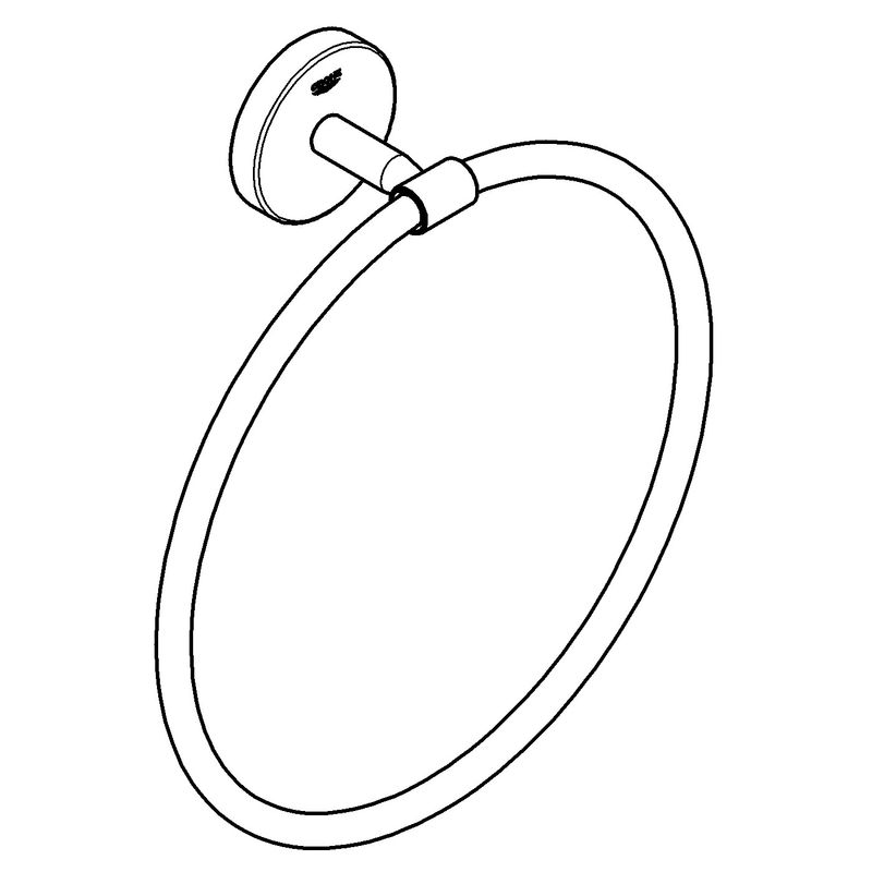 Casa si Gradina - Sanitare - Suporturi si accesorii baie - Suporturi baie - Inel prosop Grohe 40460001, 210 mm, 58 mm, 1 rafturi, 2 orificii instalare, pivotanta, pe perete, crom - Infinity.ro