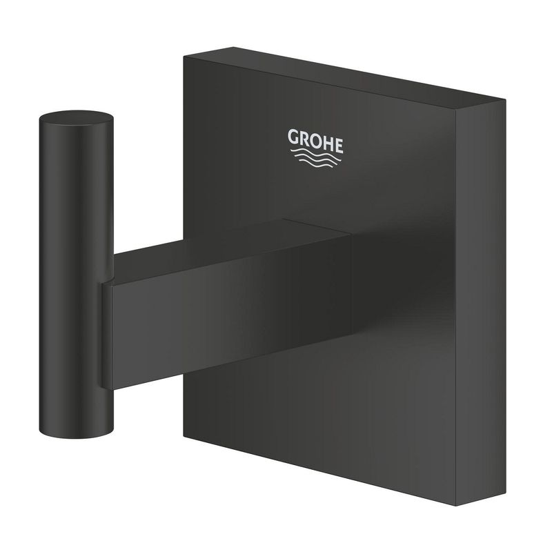 Casa si Gradina - Sanitare - Suporturi si accesorii baie - Suporturi baie - Agatatoare Grohe 409612430, 60 mm, 43 mm, 1 cuie, 2 orificii instalare, pe perete, metal, elemente fixare ascunse, Negru - Infinity.ro