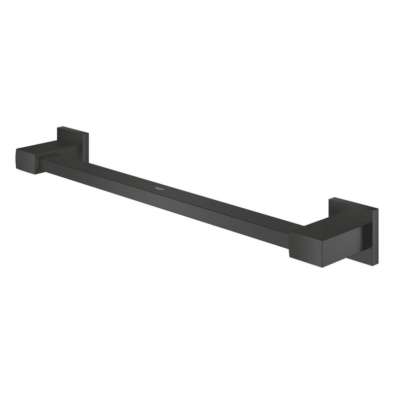 Casa si Gradina - Sanitare - Suporturi si accesorii baie - Suporturi baie - Bara sustinere Grohe 410952430, 504 mm, 81 mm, 2 orificii instalare, pe perete, metal, elemente fixare ascunse, Negru - Infinity.ro