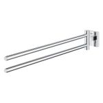 Casa si Gradina - Sanitare - Suporturi si accesorii baie - Suporturi baie - Bara prosop dubla Grohe 40976000, 438 mm, 69 mm, 2 orificii instalare, 2 rafturi, pivotanta, pe perete, Crom - Infinity.ro