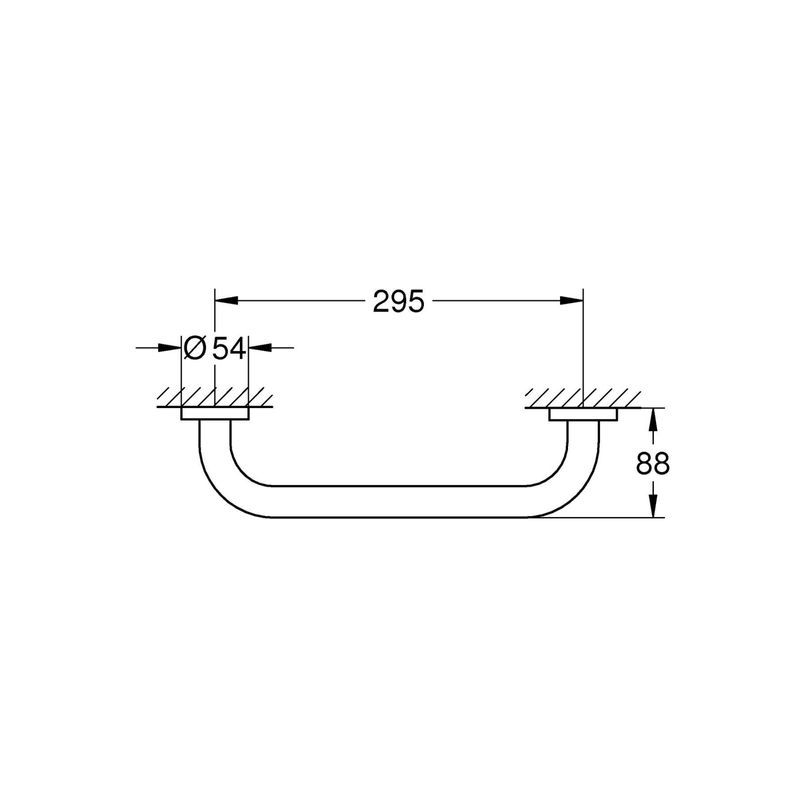 Casa si Gradina - Sanitare - Suporturi si accesorii baie - Suporturi baie - Bara sustinere Grohe 411892430, 350 mm, 88 mm, 2 orificii instalare, pe perete, metal, elemente fixare ascunse, Negru - Infinity.ro