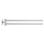 Casa si Gradina - Sanitare - Suporturi si accesorii baie - Suporturi baie - Bara prosop dubla Grohe 40976000, 438 mm, 69 mm, 2 orificii instalare, 2 rafturi, pivotanta, pe perete, Crom - Infinity.ro