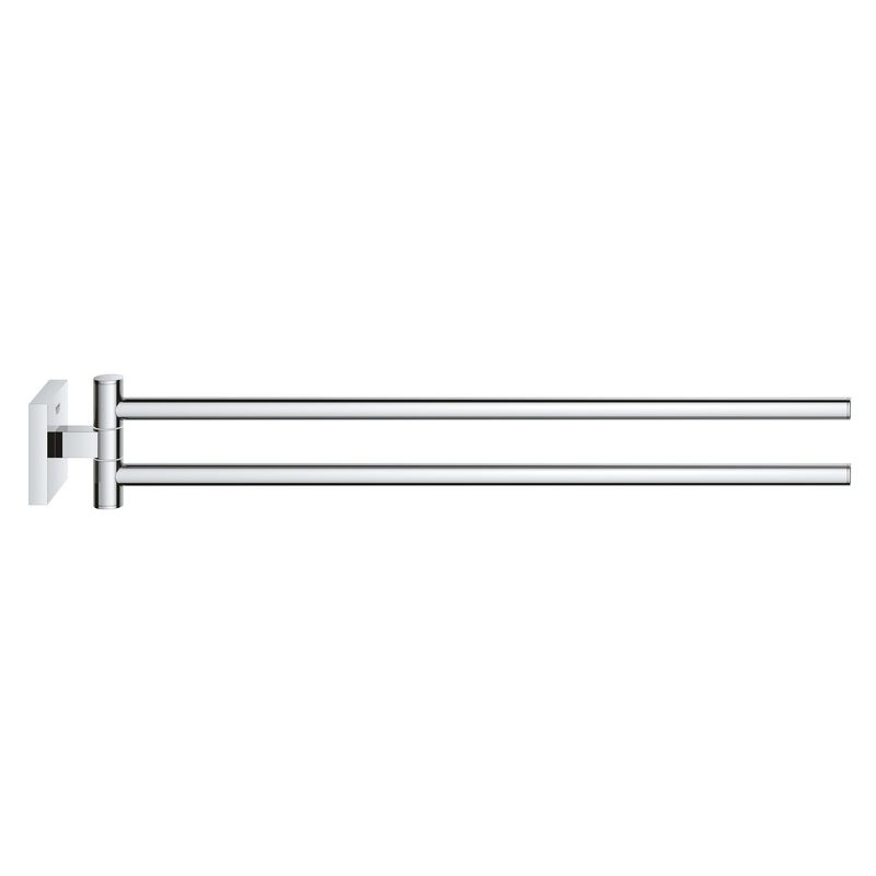 Casa si Gradina - Sanitare - Suporturi si accesorii baie - Suporturi baie - Bara prosop dubla Grohe 40976000, 438 mm, 69 mm, 2 orificii instalare, 2 rafturi, pivotanta, pe perete, Crom - Infinity.ro