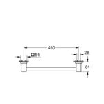 Casa si Gradina - Sanitare - Suporturi si accesorii baie - Suporturi baie - Bara sustinere Grohe 410952430, 504 mm, 81 mm, 2 orificii instalare, pe perete, metal, elemente fixare ascunse, Negru - Infinity.ro