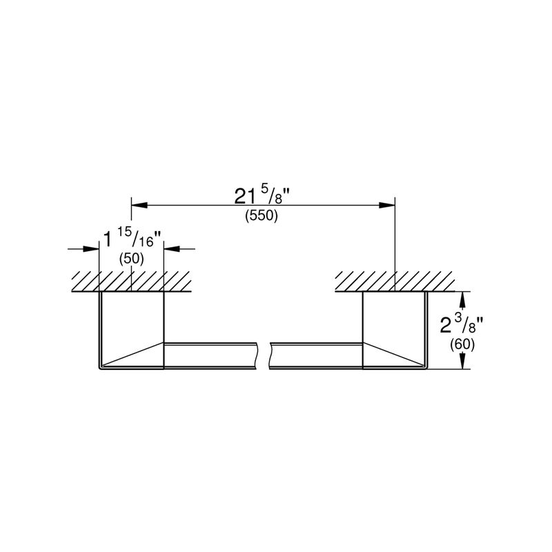 Casa si Gradina - Sanitare - Suporturi si accesorii baie - Suporturi baie - Bara prosop Grohe 40807000, 600 mm, 60 mm, 2 orificii instalare, 1 rafturi, pe perete, metal, elemente fixare, Crom - Infinity.ro