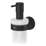 Casa si Gradina - Sanitare - Suporturi si accesorii baie - Dispensere - Dozator Grohe 411952430, 144 mm, 126 mm, 2 orificii instalare, 160 volum ml, pe perete, interior zona montaj, Negru - Infinity.ro