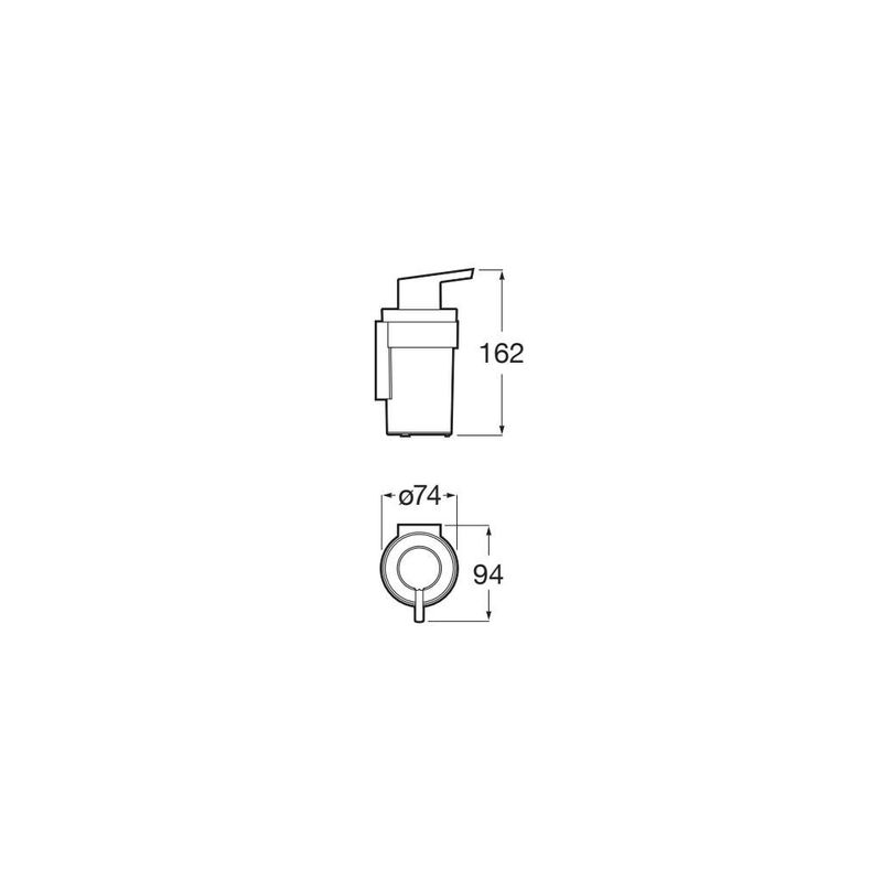 Casa si Gradina - Sanitare - Suporturi si accesorii baie - Dispensere - Dozator baie Roca A817892C00, 162 mm, 94 mm, 2 orificii instalare, 160 volum ml, pe perete, interior zona montaj, Crom - Infinity.ro