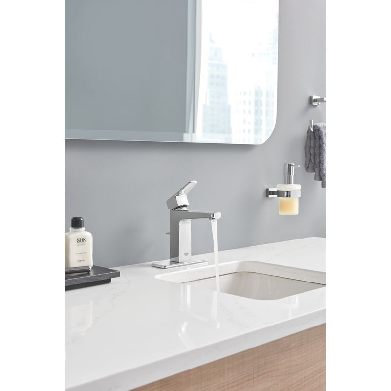 Casa si Gradina - Sanitare - Suporturi si accesorii baie - Dispensere - Dozator sapun Grohe 40756001, 157 mm, 74 mm, 1 orificii instalare, 150 volum ml, pe perete, Transparent - Infinity.ro