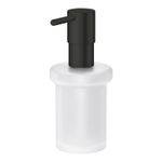 Casa si Gradina - Sanitare - Suporturi si accesorii baie - Dispensere - Dozator sapun Grohe 411882430, 144 mm, 126 mm, 2 orificii instalare, 160 volum ml, pe suport, sticla, metal, Negru - Infinity.ro
