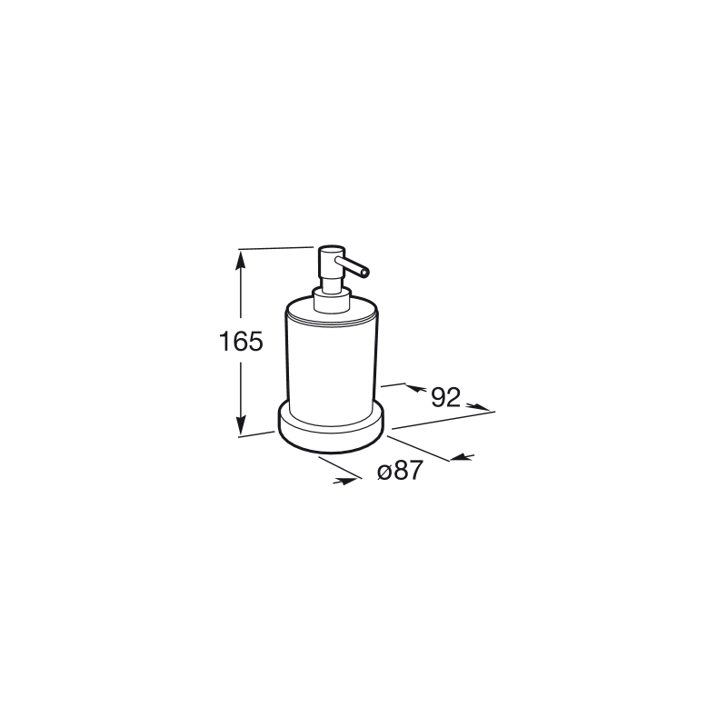 Casa si Gradina - Sanitare - Suporturi si accesorii baie - Dispensere - Dozator sapun Roca A817026001, 165 mm, 94 mm, 2 orificii instalare, 300 volum ml, pe blat, interior zona montaj, Crom - Infinity.ro