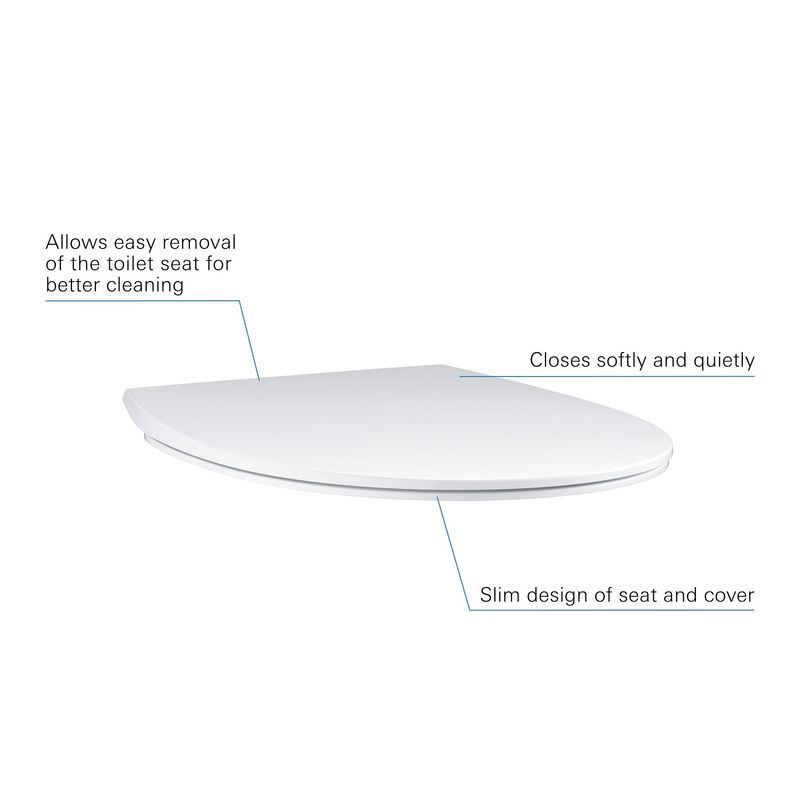 Casa si Gradina - Sanitare - Obiecte sanitare - Accesorii vase de toaleta - Capac WC Grohe 39898000, 449 mm, 364 mm, 1 functii speciale, capac softclose, suprafata antiaderent, Alb - Infinity.ro