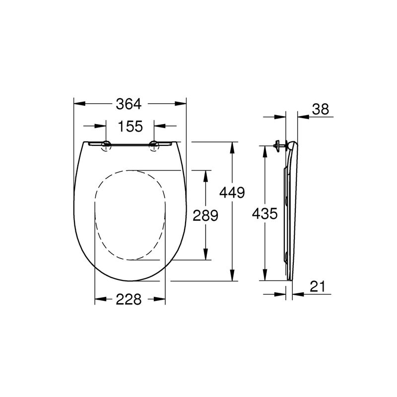 Casa si Gradina - Sanitare - Obiecte sanitare - Accesorii vase de toaleta - Capac WC Grohe 39898000, 449 mm, 364 mm, 1 functii speciale, capac softclose, suprafata antiaderent, Alb - Infinity.ro