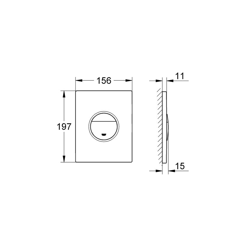 Casa si Gradina - Sanitare - Obiecte sanitare - Accesorii vase de toaleta - Clapeta WC Grohe 38965000, 156 mm, 197 mm, functie eco, verticala, incastrat pentru tip rezervor, Crom - Infinity.ro