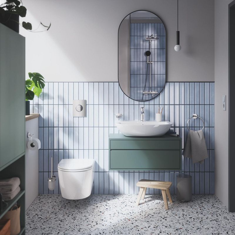 Casa si Gradina - Sanitare - Obiecte sanitare - Accesorii vase de toaleta - Clapeta WC Grohe 38965000, 156 mm, 197 mm, functie eco, verticala, incastrat pentru tip rezervor, Crom - Infinity.ro